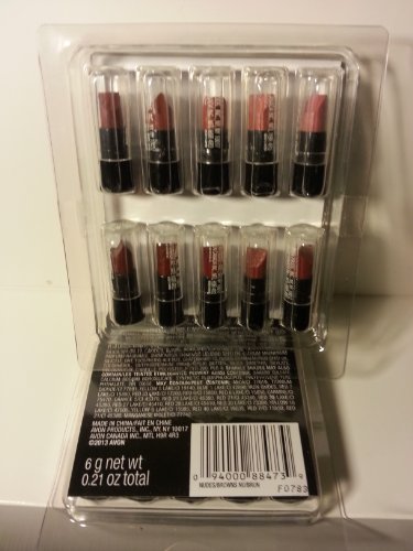 Avon Ultra Color Rich Lipstick Sample Travel Pack - Nudes & Browns (10)