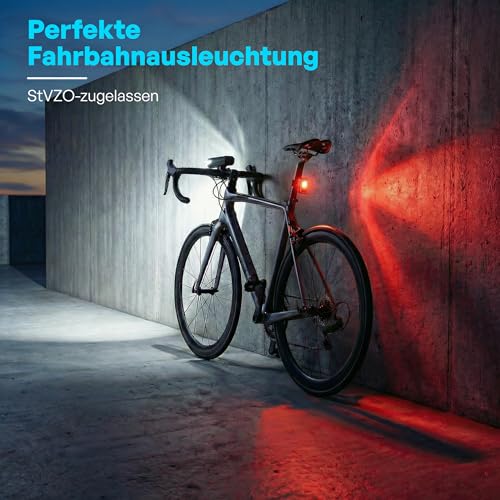 LED Fahrradlicht I StVZO zugelassen für Deine Sicherheit I Fahrradlampe I helles Fahrradleuchtenset...