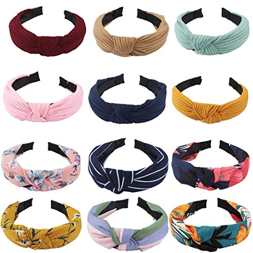 Ondder Headbands for Women 22 Pack Knotted Headbands for Women Fashion Top Knotted Head Band Turban Headbands Leopard Headbands Cheetah Boho Headbands Pack for Women Girls diademas para mujer de moda