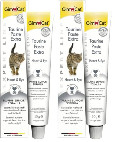 GimCat EXPERT LINE Taurine Paste Extra - Funktionaler Katzensnack fördert Herzfunktion und Sehkraft - 1 Tube (1 x 50 g) (Packung mit 2)