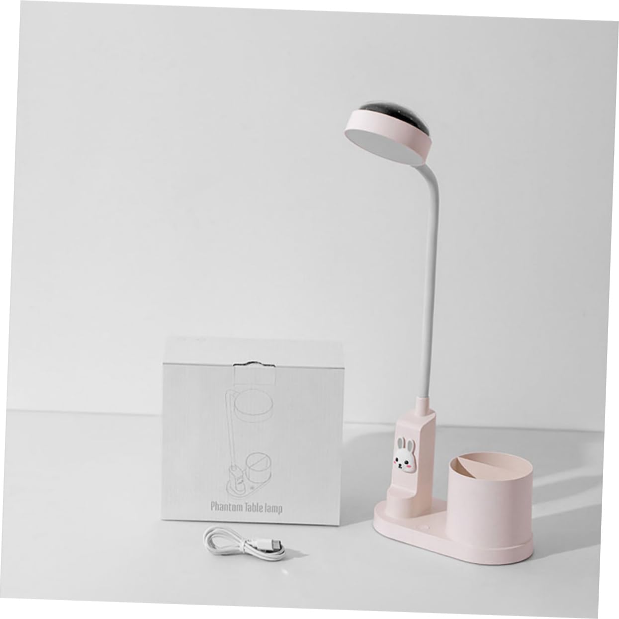 Multifunctional Star Projector Desk Lamp Bedside Light Pen Stand Changing Night Lamp for Home Decor and Study Use Pink