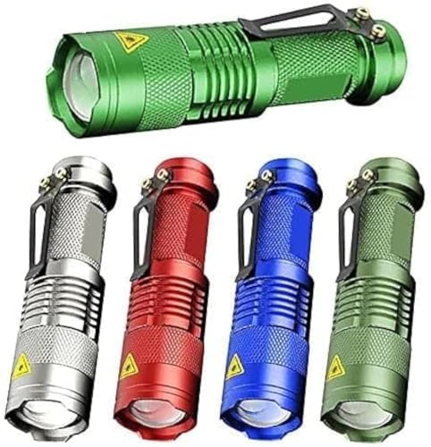 Pocketman Pack of 5, 7W 300LM 3 Modes Mini LED Flashlight Torch Tactical Lamp