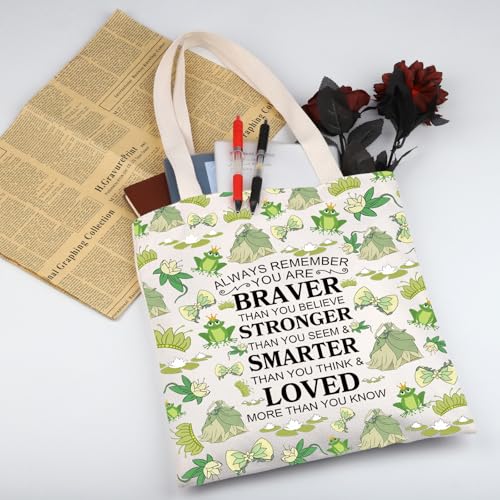 WSNANG Princess Tote Bag Frog Lover Shoulder Bag Frog Movie Fans Gift Princess Birthday Gift for Daughter(Ti TB)2