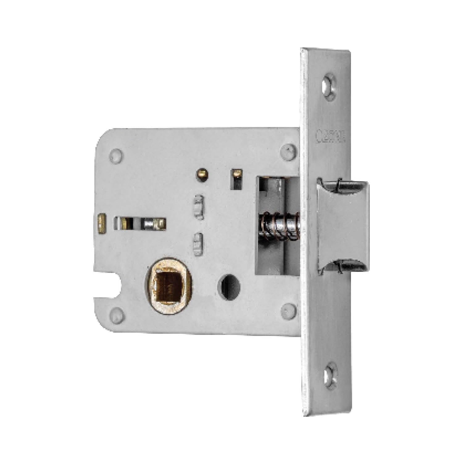 Modern Door Handle Set with Square Rose, Brushed Satin Finish