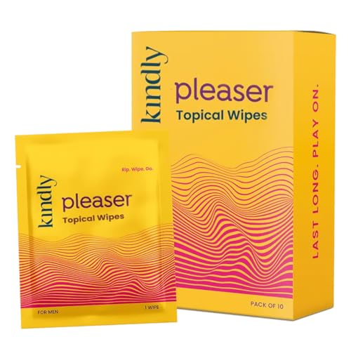 Image of Kindly Pleaser Delay /Topical Wipes - Pack of 10 | Alcohol-Free, Fast Acting & Prolong Fun | Easy to Use | Discreet Packaging, Easy To Carry