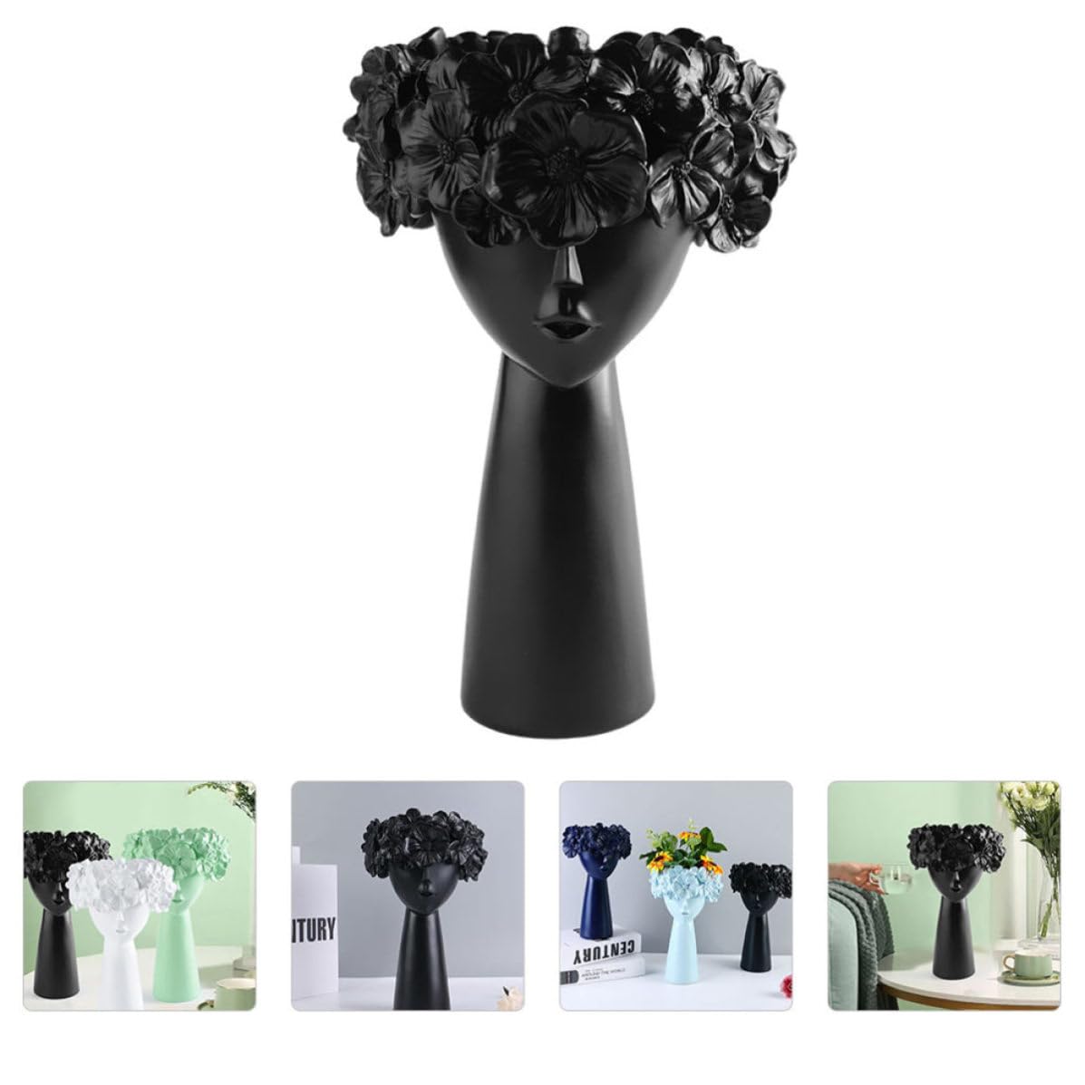 COLLBATH Moderner Nordischer Blumentopf aus Kunstharz in Schädel Form Dekorativer Pflanzkübel für Zuhause mit Sicherem und Umweltfreundlichem Material für Innenbereich