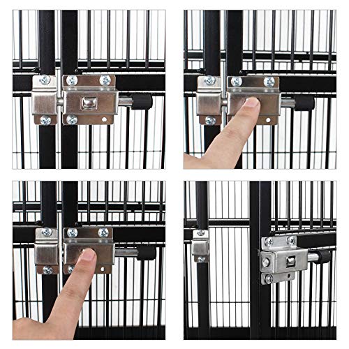 Display4top Zwarte grote smeedijzeren fokken vogelkooi vluchtkooi voor kaketoe, roodbuik, kanarie met baars standaard en… - Afbeelding 6