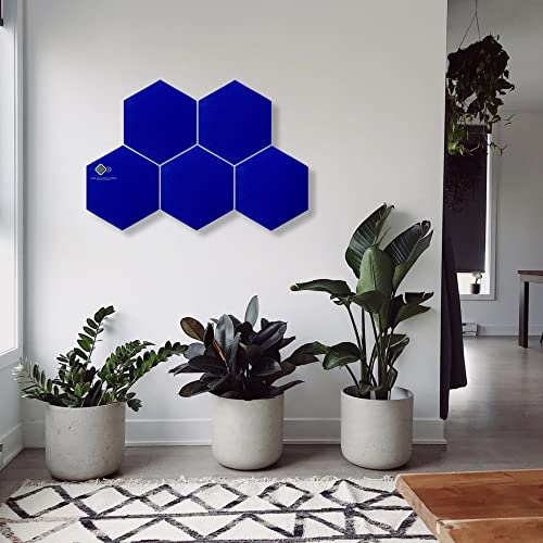 Image of YGM Acoustic Foams Professional Hexagon Acoustic Foam Panels, Absorption Panel, 12 X 12 X 1 inch High Density Edge Wall Tiles for Acoustic Treatment (Blue, Set of 36)