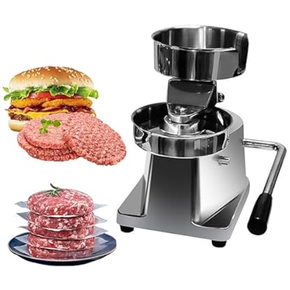 LHQYA Die Manuelle Hamburger-Formmaschine, 100-mm-Hamburger-Patty-Maschine, Kann ≥ 100 Patties Pro Stunde/mit 500 Blatt Hamburgerpapier Herstellen Und Wird In Hamburger-Läden Verwendet