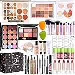All in One Makeup Kit, Makeup Kit for Women Full Kit, Make Up Gift Set for Women, Makeup Essential Bundle Includes Foundation Eyeshadow Palette Concealer Lipstick Eyeliner Mascara Cosmetic Brush Set
