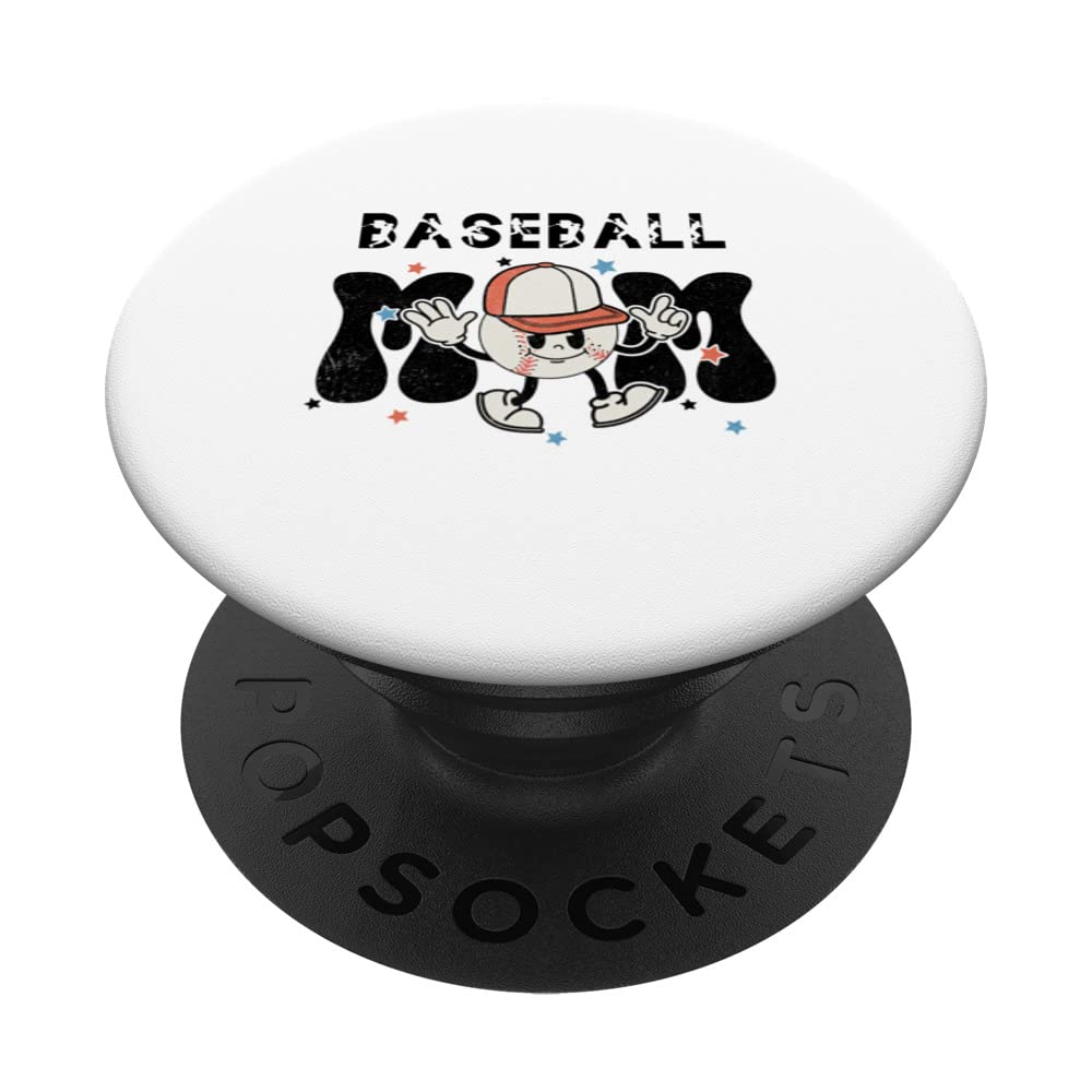 Baseball Mom Raising Ballers N Cute Baseball Mom Mothers Day PopSockets Swappable PopGrip