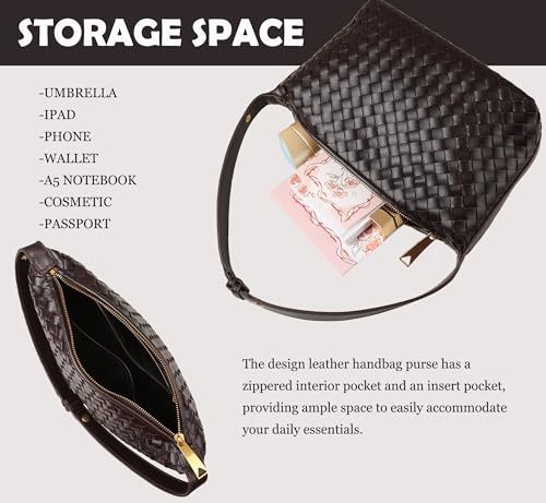 Vegan Leather Woven Tote Handbag, Top-handle Shoulder Bag, Woven Leather Pure Underarm Purse, Clutch Bag Braided Bag - Image 5