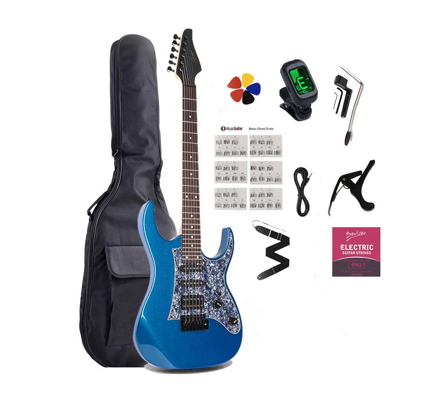 Beginner & Intermediate Full Size Electric Guitar Gloss, HSS