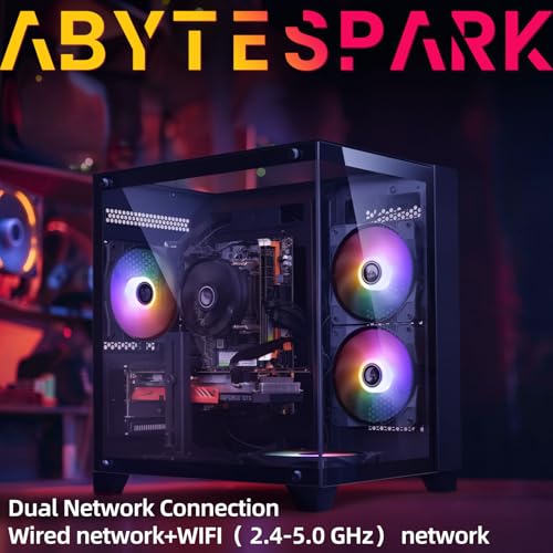 Image of Prebuilt Gaming PC Desktop Computer,AMD Ryzen R5 5500 Desktop,Operating at A Frequency of 3.6-4.2 GHz,RTX2060 Graphics Card with 6GB GDDR6 Video Memory,16GB RAM, 1TB NVME SSD,WiFi 5.0,RGB Fan x4