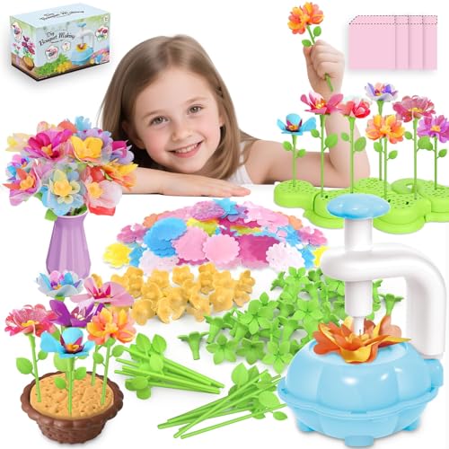 Kufanda Création Bouquet de Fleurs, Kit de Bouquet de fleurs DIY pour Enfants, Jouet Fleurs pour Enfant 3 Ans+, Idéal pour Activités Manuelles de 3 4 5 6 7 8 9 10Ans (Bleu)