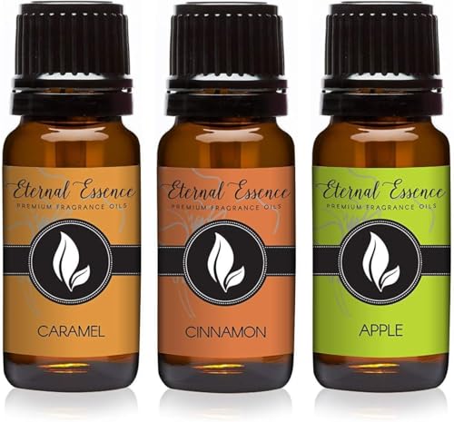 Image of Eternal Essence Oils - Caramel, Cinnamon & Apple - Premium Fragrance Oil Set - 3 x 10ml