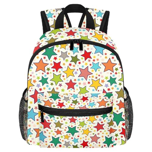 Sac à dos léger étoiles colorées 10x4x12 pouces pour voyage