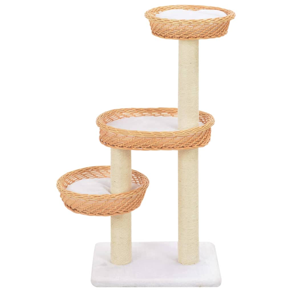 Genérico Rascador para Gatos con Poste de sisal Madera Natural de Sauce,Producto para Mascotas y Animales,Productos para Mascotas,Productos para Gatos,Mobiliario para gatos-170727