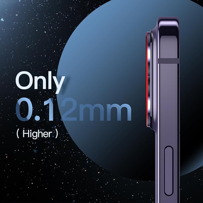 Image of Camera Lens Protector for iPhone 14 Pro 6.1-Inch & iPhone 14 Pro Max 6.7-Inch, Full Coverage 9H Tempered Glass Ring Cover, Matte Metal Plate, Case Friendly (Purple)
