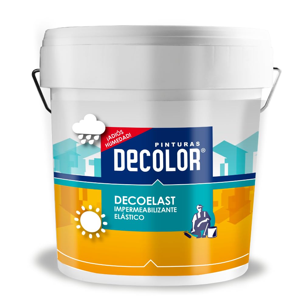 Deco-Elast. Revestimiento impermeabilizante elástico para Terrazas, Cubiertas, Tejados, Etc. 4 Litros Rojo Teja