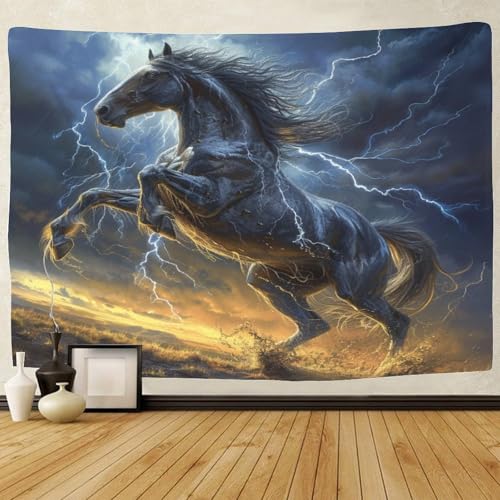 Tapisserie cheval 3D de 180x230cm pour décoration de salon