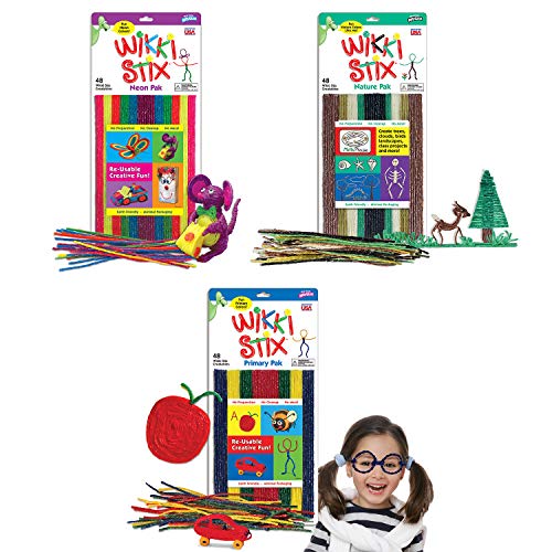 Arts and Crafts for Kids Triple Play Pack, Non-Toxic, Waxed Yarn, Fidget Toy, Reusable Molding and Sculpting Playset, American Made by Wikki Stix, 3 Color Sets, 144 Count Arts and Crafts for Kids Triple Play Pack, Non-Toxic, Waxed Yarn, Fidget Toy, Reusable Molding and Sculpting Playset, American Made by Wikki Stix, 3 Color Sets, 144 Count