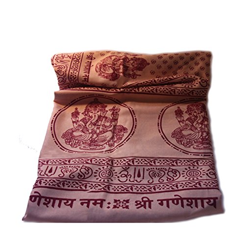 Prabhuji's Gifts Yoga Meditation Prayer Shawl - Ganesh Yoga Meditation Shawl - Meditation Shawl Wraps for Women and Men - Prayer Shawl - Meditation Accessories - (Peach, Large)