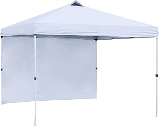 JOYTIO Canopy, Instant Canopy Tent, Gazebos, Shelter Canopy 10 x 10 Ft Beach Tent, Height Adjustable Event Tent for Outdoor, Beach, Patio with Waterproof Canopy, Roller Bag, 4 Sand Bags (One Wall)