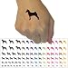 Basenji Dog Solid Temporary Tattoo Water Resistant Fake Body Art Set Collection - Brown (One Sheet)