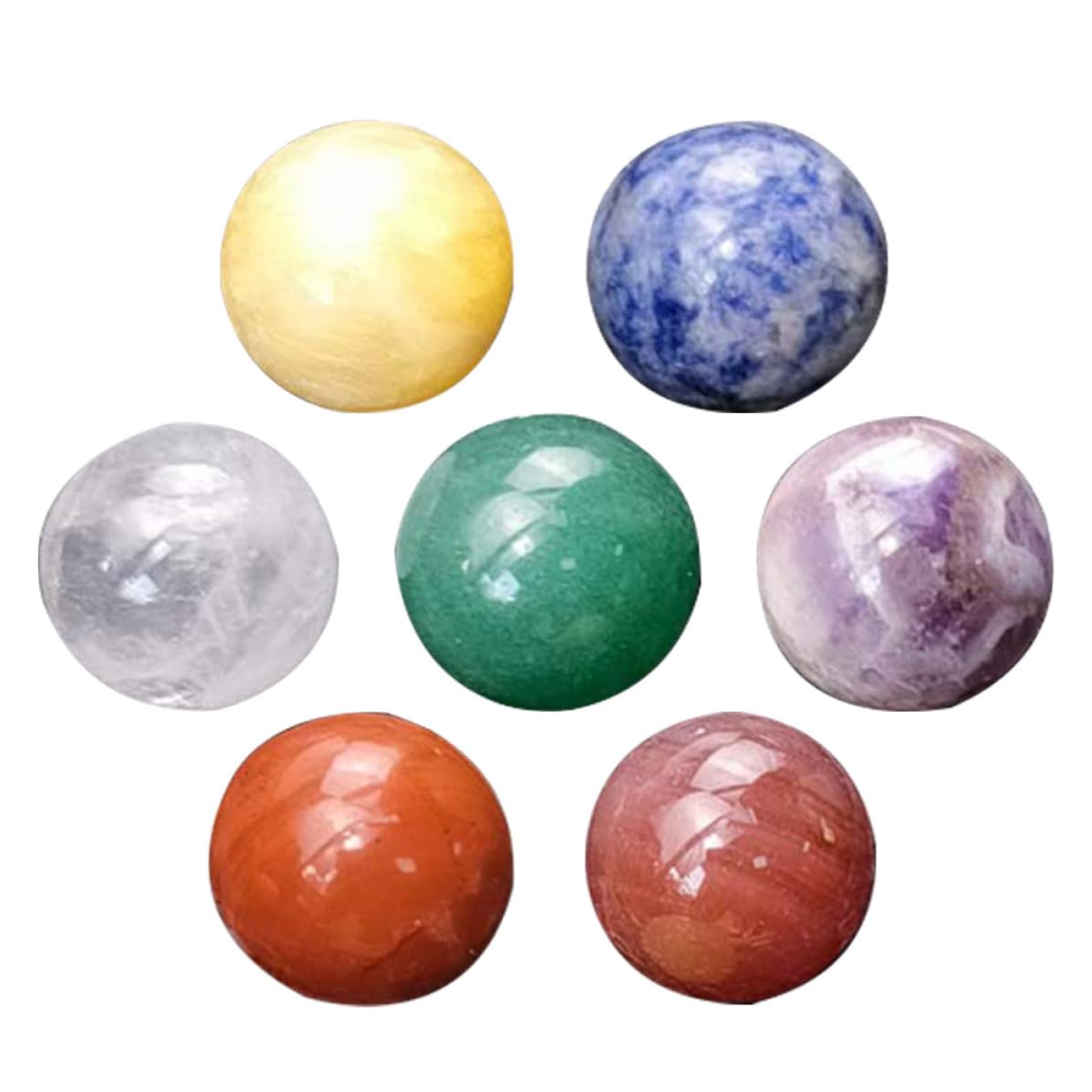 Piedras de cristal redondas en pack de 7 piezas para crear un ambiente zen en tu sala