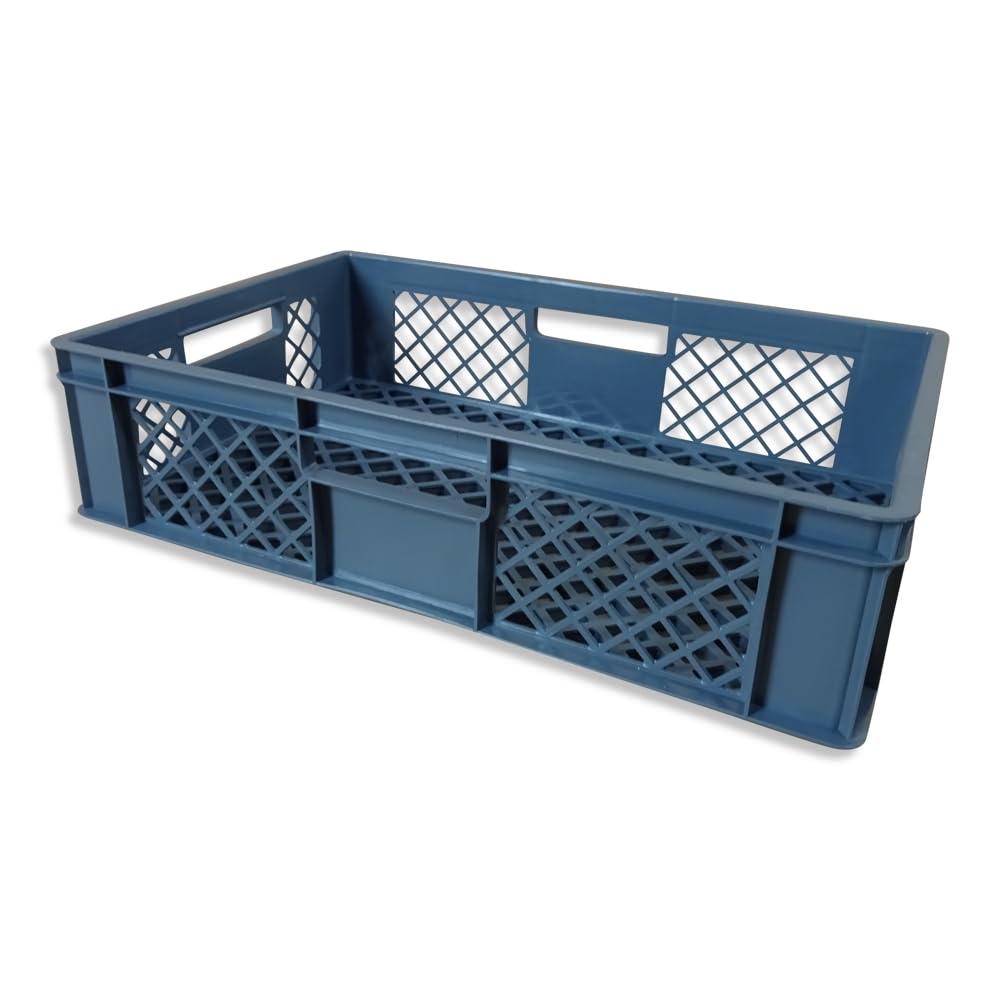 kanister-vertrieb® 4er SET Bäckerkisten 600x400x150mm, Bäckerkiste, Brotkiste, Brotkörbe, Brötchenkiste, Aufbewahrungsbox offen, 60x40x15cm, Stapelbehälter, Eurobehälter, Stapelkisten grau