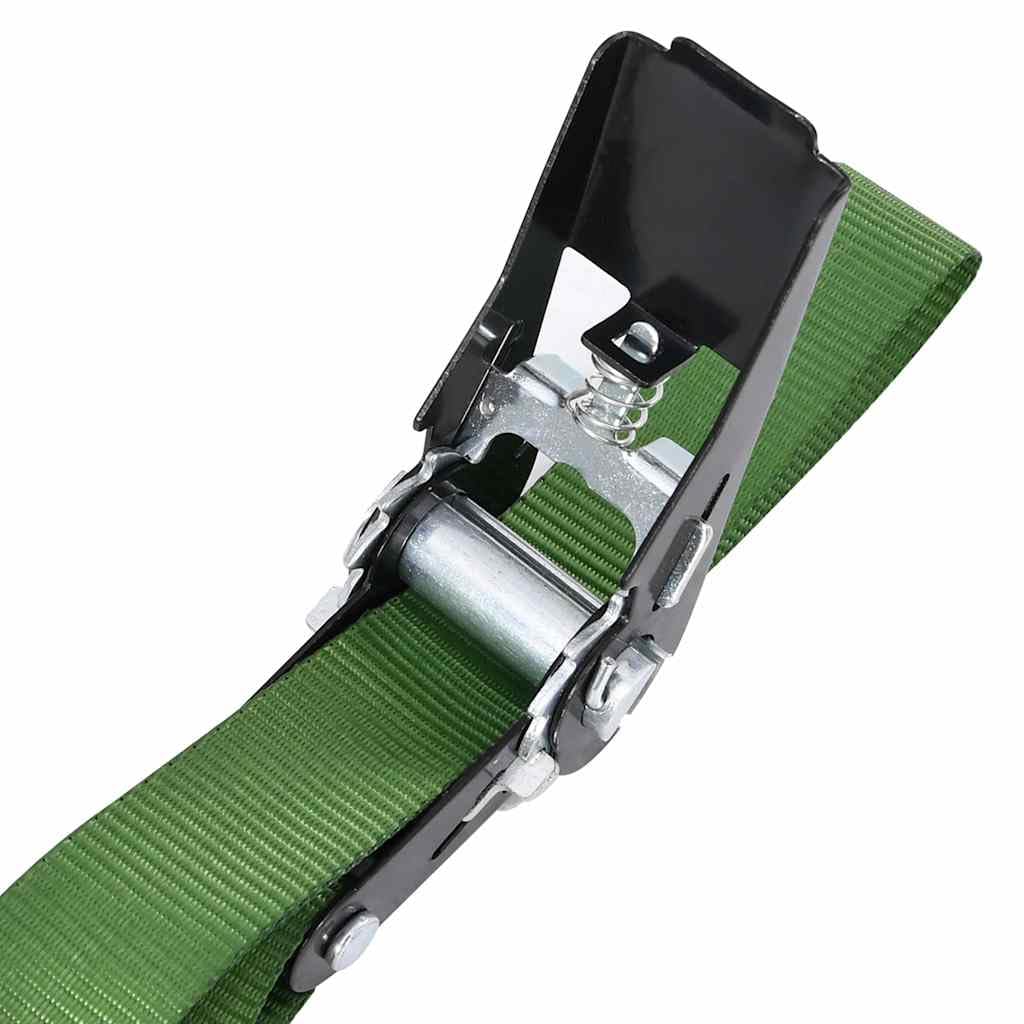 4 cinghie a cricchetto, 6 m x 25 mm, cinghie di ancoraggio con cricchetto, capacità di ancoraggio 400 kg, fissaggio carico per trasporto, verde