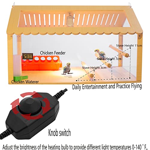 Intelligent Brooder Chicken Coop Suit 30-40 Newborns Chicks Birds Parakeet Incubators Breeding Heater Box Built-in 3 Layer Chicken Perch and Chicken Feeder