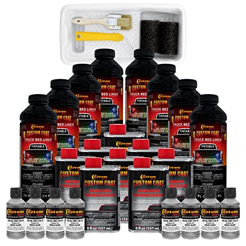 Image of Custom Coat Bright Silver 2 Gallon Roll-On Urethane Truck Bed Liner Kit