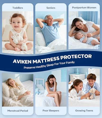 AVIKEN Waterproof Mattress Protector Queen Size, Soft Breathable Mattress Pad with Deep Po - image 7