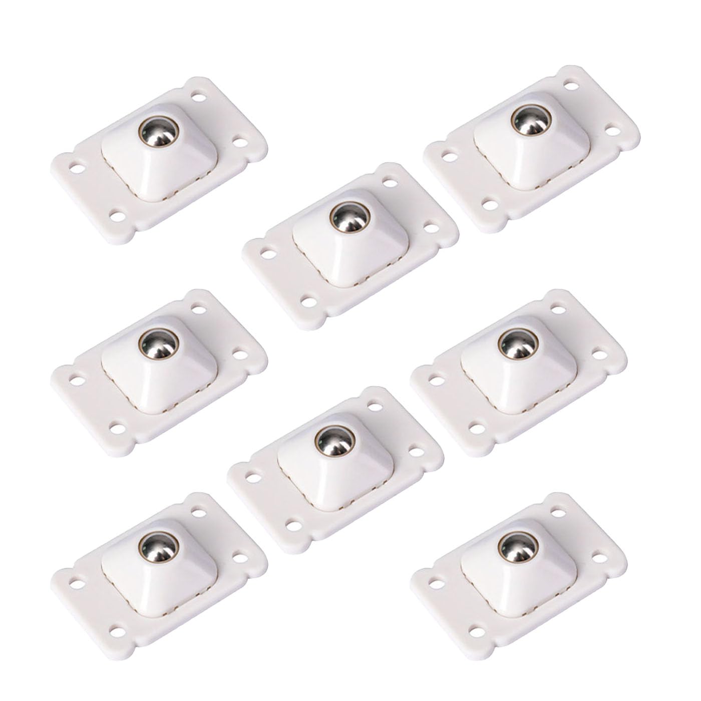 Lot de 8 roulettes autocollantes à roulement à billes - Rotation à 360 degrés - Pour appareils électroménagers, meubles, ordures - Capacité de charge : 16 kg - Blanc