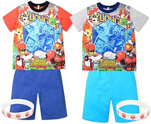 Amazon レッド 110cm 子供服 男の子 パジャマ 半袖 動物戦隊ジュウオウジャー 上下組 光るパジャマ 光る勇気リング付き 男児 キッズ パジャマ 通販