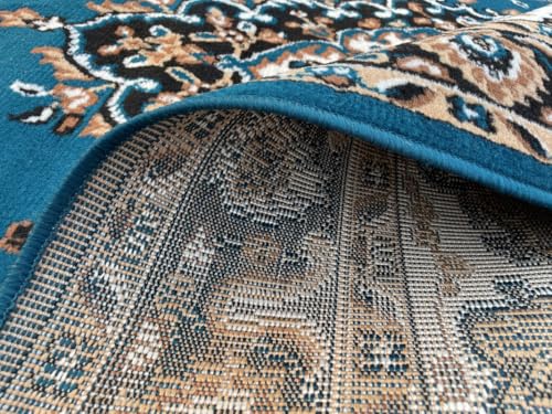 Image of TTC THREAD & TEXTURE CARPET Traditional Comfort: Power-Loomed Carpets for Living Room- Every Space Area Rug Color Blue Size 6x8 Feet (180x235cm)