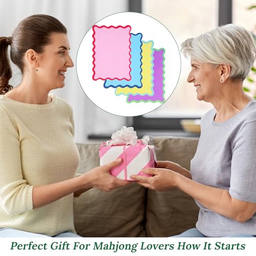 Thinp 4 Piezas Mahjong Cartas Barajadoras PVC miniatura 7