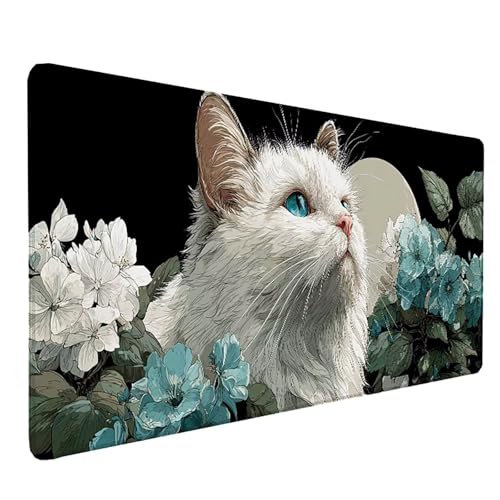 Tapis de souris XXL chat antidérapant pour protéger le bureau
