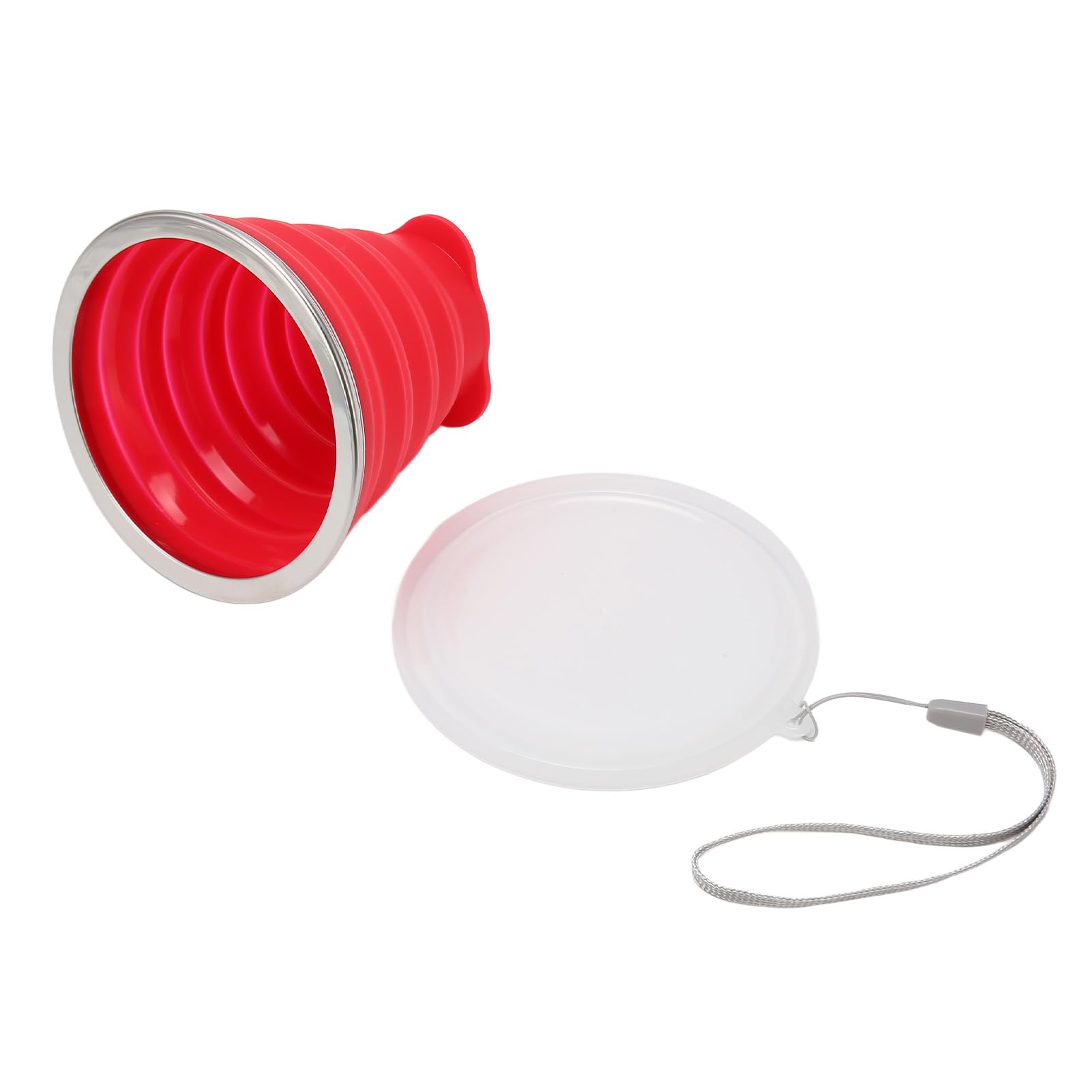 Amazon.co.jp: 折りたたみ可能なシリコンカップ、270ml (赤