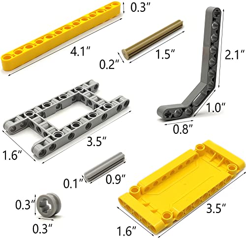 Image of DSPITWOD Technical Parts Beams Axles Connectors Bricks Sets - 420 Pieces, Frame Liftarms Beams for Technic Car Mindstorms Building Block Toys