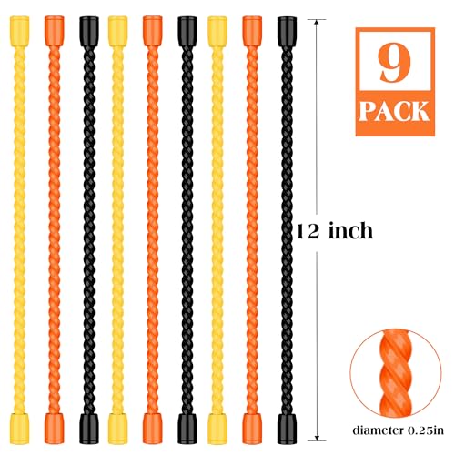 Image of 9 Pack 12 Inch Silicone Cable Ties, Reusable Bendable Rubber Twist Ties
