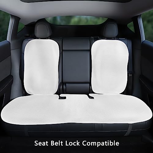 Image of TOPABYTE Rear Car Seat Covers for Tesla Model Y 2025 2020-2024 Breathable Interior Seat Cushion Protector All Season Protection (Without Logo)