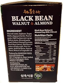 Sahmyook Black Bean With Walnut & Almond Soy Milk, 6.5 Fl. Ounce (Pack of 20)