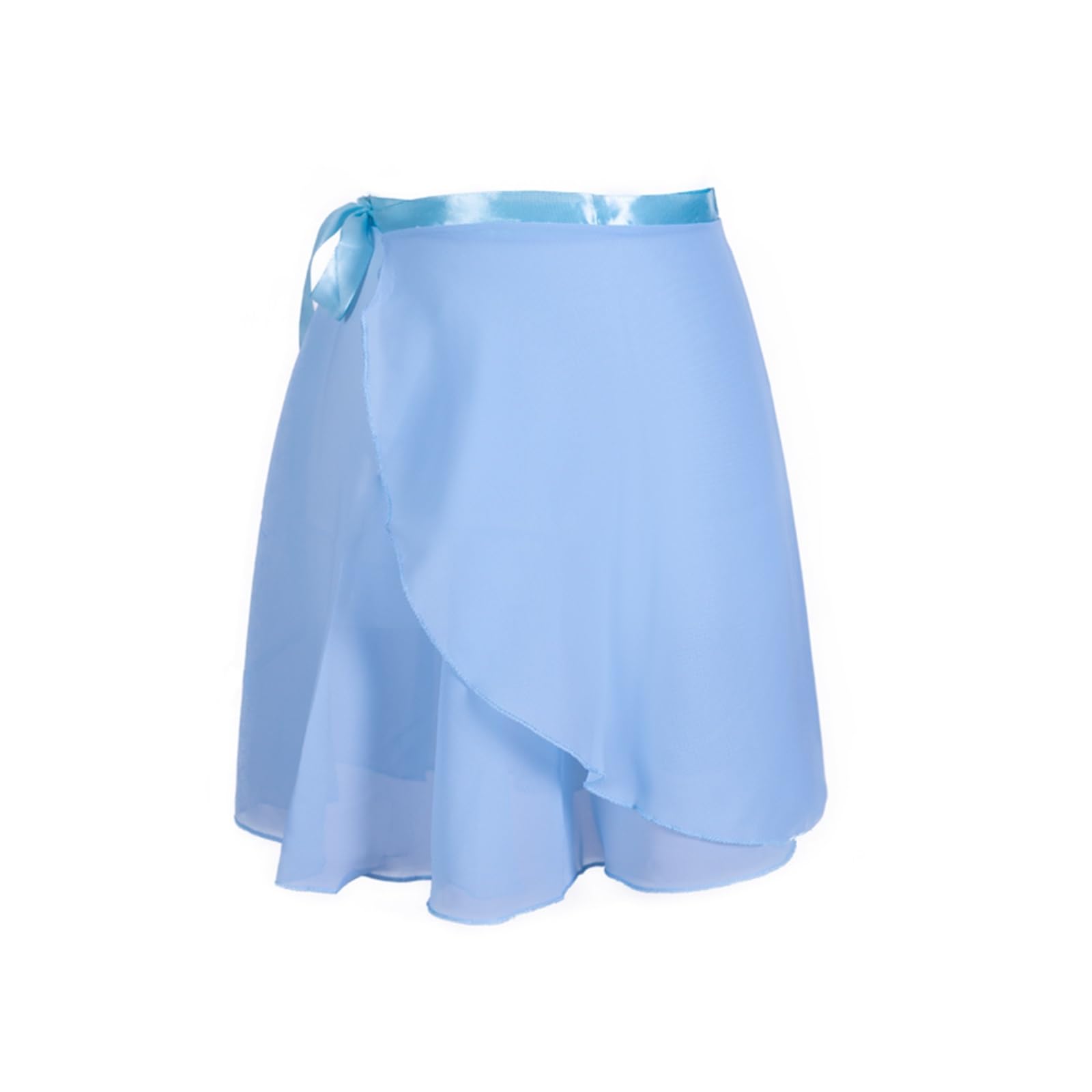 ETRYOX Ballet Dance Wrap Skirt for Women & Girls - Chiffon Tied Mini Skirt (Blue, Size 60-120cm)