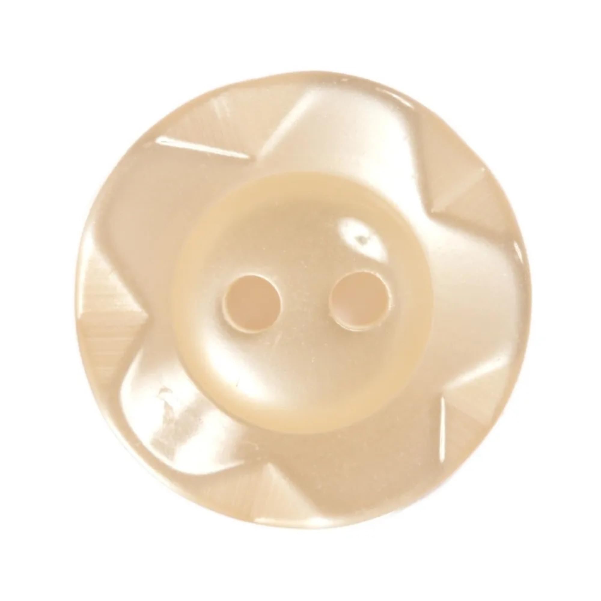 Fruit Gum Baby Buttons, 2 Hole Dished Polyester Buttons, Cream 16mm (26L), 10 Buttons per Pack