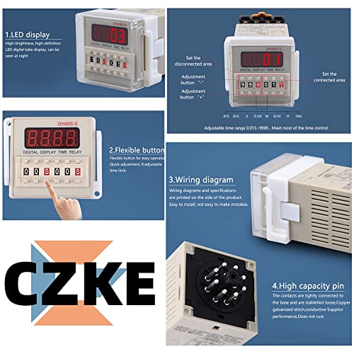 Relé de tiempo DH48S-2Z digital de alta precisión 2NO2NC AC110V 7