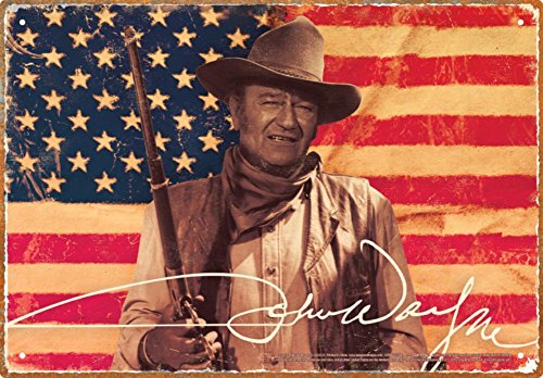 Aquarius John Wayne Flag Tin Sign