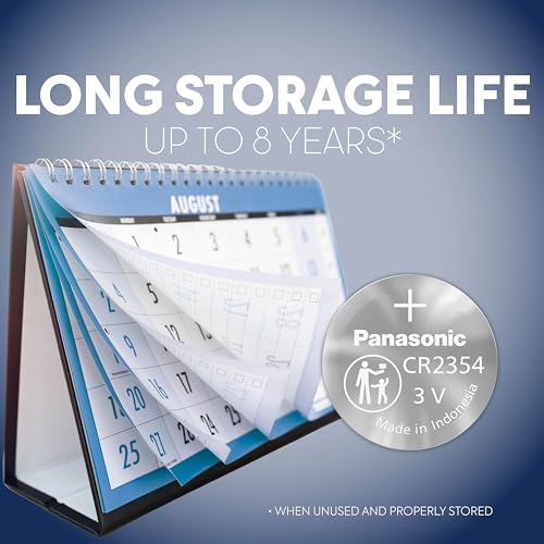 Image of Panasonic CR2354 3.0 Volt Long Lasting Lithium Coin Cell Batteries in Child Resistant, Standards Based Packaging, 2-Battery Pack